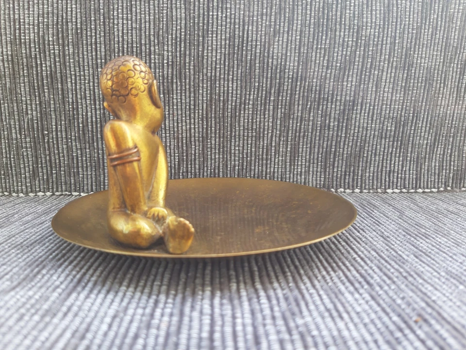 Bronze Schale mit Afrikanischem Kind / Hagenauer Wien - Bild 4 von 4