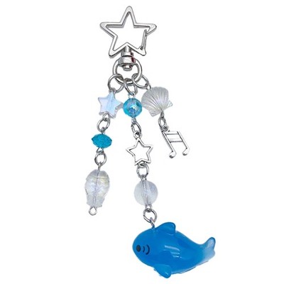 Charming Keyholder Whale Keychain Keyring Cute Star Heart Pendant Keychain Decor