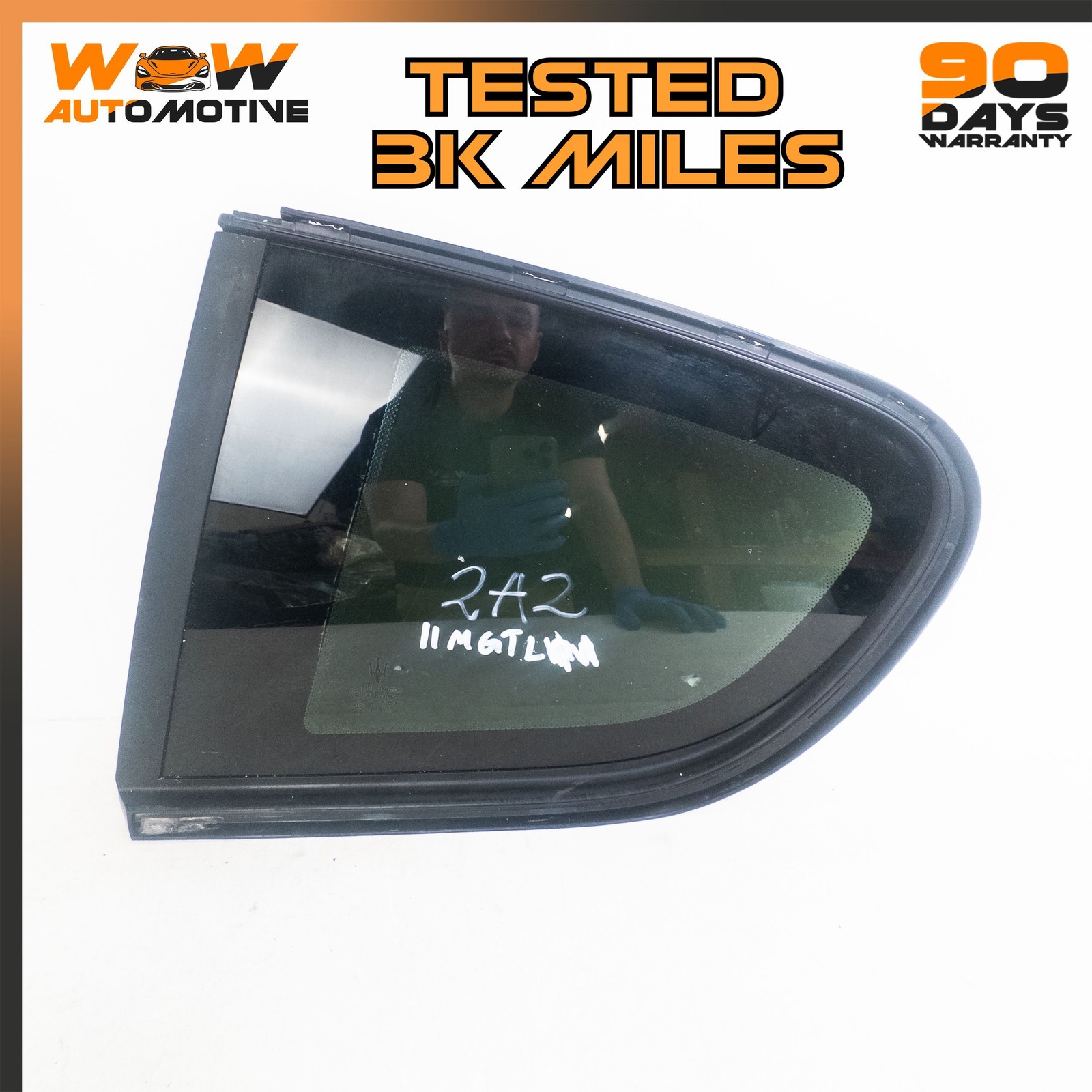 08-19 MASERATI GRANTURISMO REAR LEFT DRIVER SIDE QUARTER WINDOW GLASS OEM