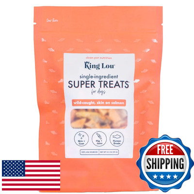 King Lou Pets Wild Salmon Bites - Freeze-Dried Dog & Cat Treats - Single Ingredi