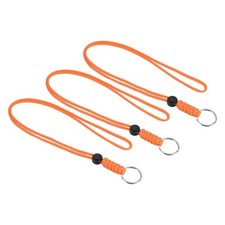 3pcs 18" Paracord Lanyard with Keyring Necklace Cord Badge Holder Strap Orange