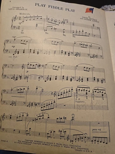 Play Fiddle Play Vintage Sheet Music Emery Deutsch Arthur Altman Marks 1932 SM1 - Picture 2 of 4