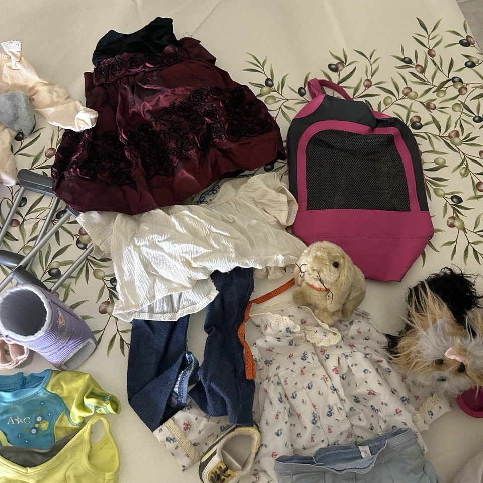 Lote Ropa Muñeca American Girl, 4 Mascotas Y Accesorios Muletas Snorkel Foto 3 de 4