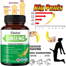 Panax Ginseng 1500mg Enhance Energy Stamina Mental Clarity Focus 120 Capsule