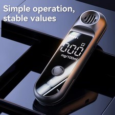 Sleek Black Alcohol Tester with Advanced Semiconductor Gas Sensor Technology