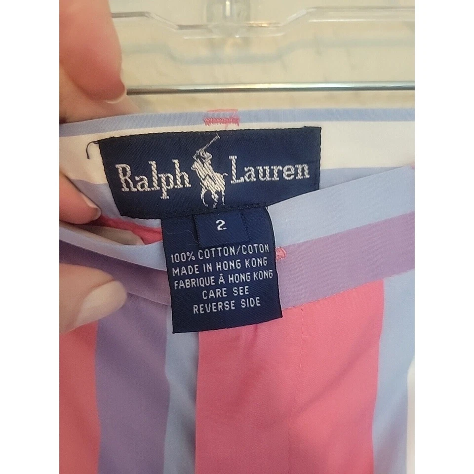 Bermudas para caminar vintage Ralph Lauren para mujer talla 2 a rayas Foto 2 de 4