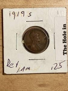 1919 S LINCOLN WHEAT PENNY - 1 Cent - VERY NICE-Error Reverse Laminate