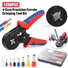Ferrule Crimping Tool Kit Self:adjustable Wire Crimper Pliers 1200pc Terminal