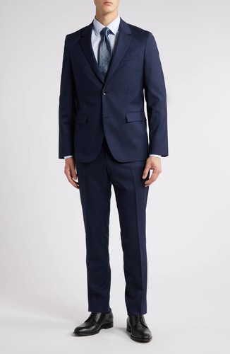 Hugo Boss Men's Houston Slim Fit 2-Piece Virgin Wool Suit in Dark Blue Size 42 R - Picture 2 of 7