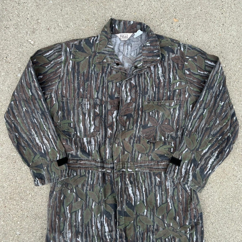 Vintage 90s Walls Realtree Treebark Camo Coveralls Mens XL Regular USA Made - Image 3 of 4