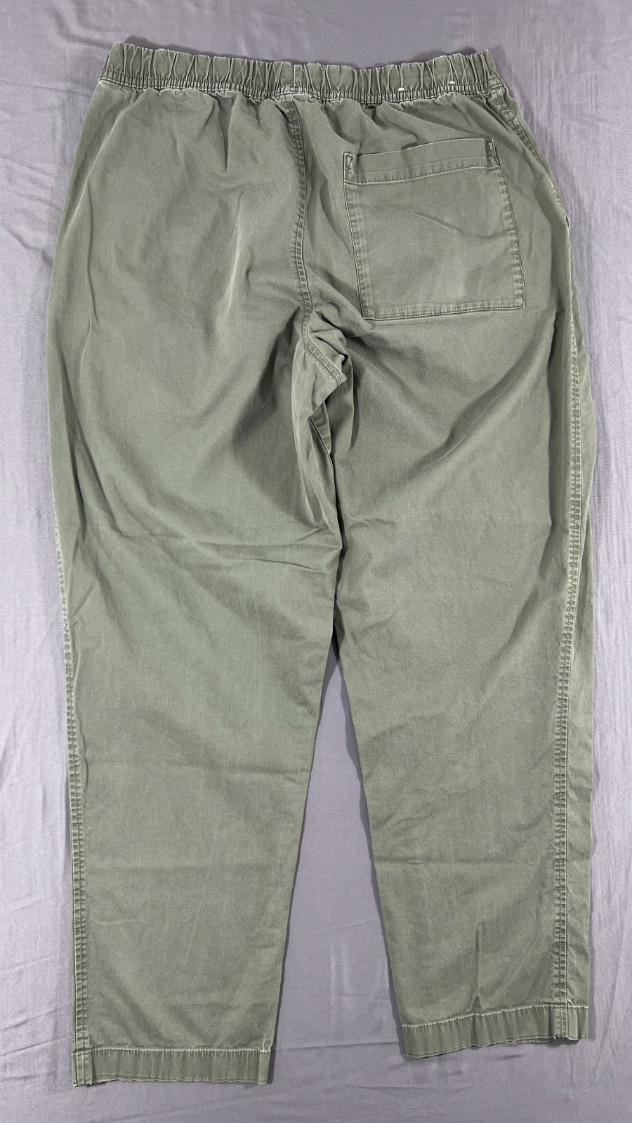 Uniqlo Ankle Pants Mens Medium Olive Green Cotton Stretch Relaxed Fit Tapered thumbnail 4