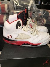 Jordan 5 Retro Fire Red Black Tongue 2013 Good Condition Size 11.5 With Box