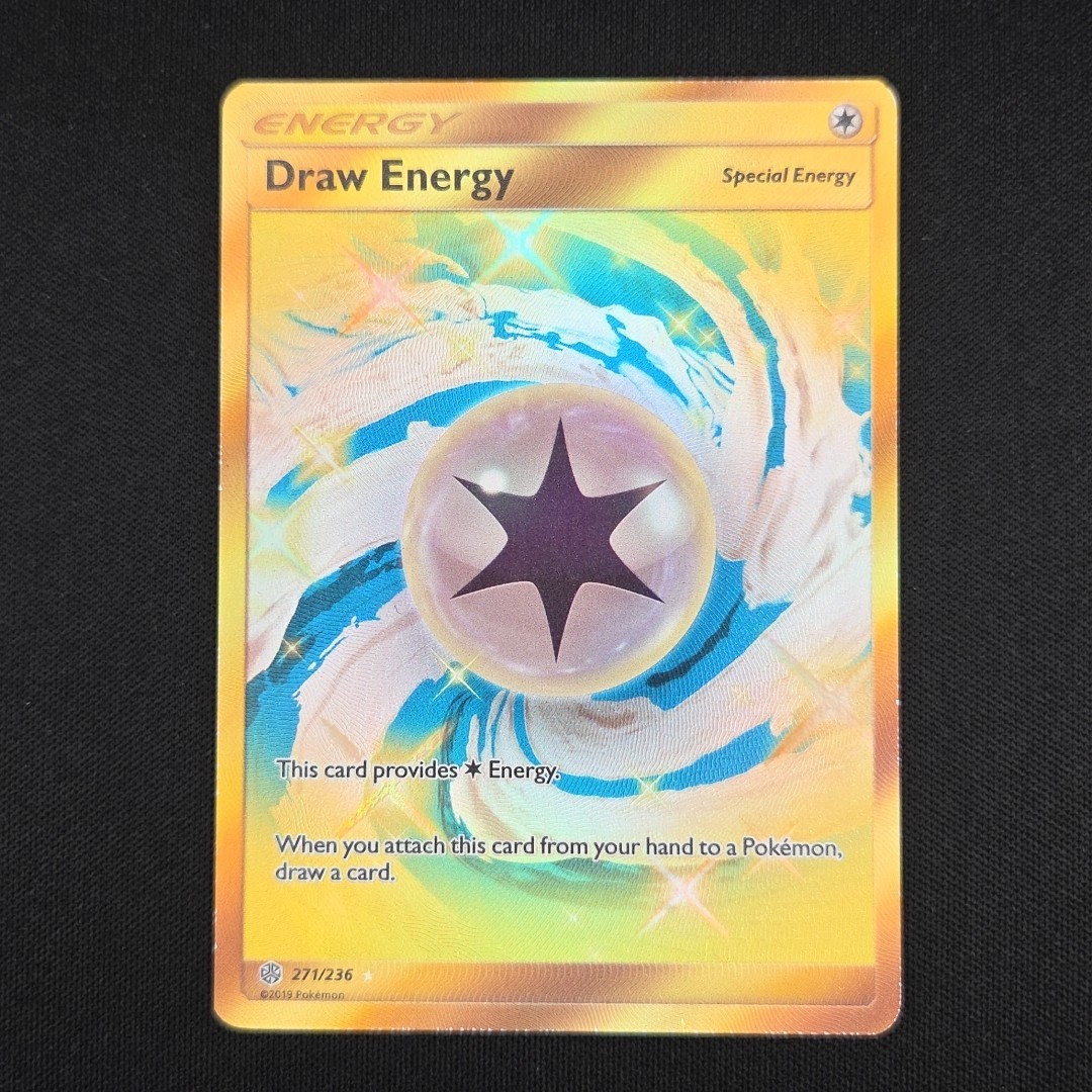 Pokemon TCG Card Draw Energy 271/236 Cosmic Eclipse Gold Secret Rare - NM