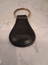 Coach Vintage Key Ring Fob Black Leather With Brass Key Ring 7210