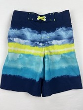 Wonder Nation Boys Size 6-7 Blue Yellow Swim Trunks Shorts