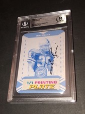 Beckett Autographed Mike Rozier Signed 2024 Leaf 1/1 Cyan Printing Plate 987