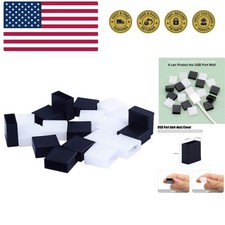 USB Cover Cap, 20 Pcs Black Clear Plastic USB A Male Anti-Dust Plug Cover
