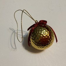 Golden Golf Ball Christmas Ornament
