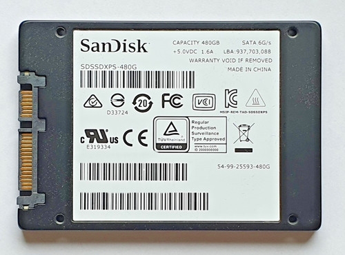 480 GB SATA III SanDisk Extreme PRO SDSSDXPS-480G 2D-NAND MLC SSD 2.5 Festplatte