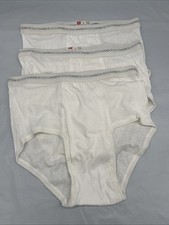 Hanes 3 Pack Mens White 100 Cotton Briefs L Size 36