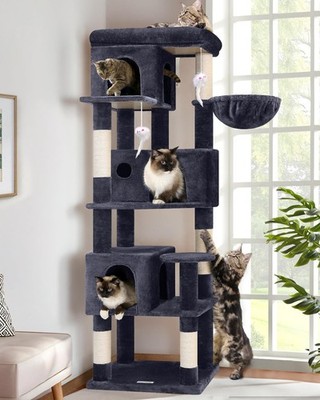 Globlazer Corner Cat Tree 66 inch Multi-Level Climbing Tower Kitty Condos Cat...