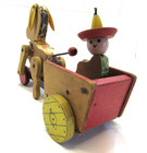 Old 1955 Bucky Burro Donkey 166 Vintage Fisher Price Wood Pull Toy — photo 2