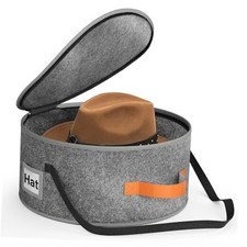 Cowboy Hat Box for Travel and Storage, Collapsible Cap Organizer Case with
