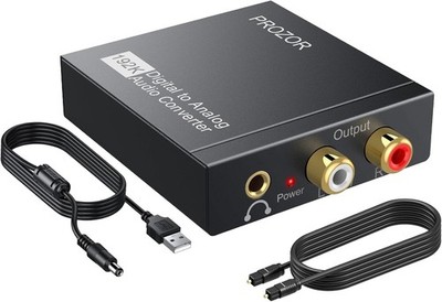 Da Wandler Optisch auf Cinch Audio Adapter Toslink auf Klinke Aux Digital zu Ana