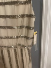 Alice + Olivia Dress Womens 2 Gold Gabby Embellished Blouson Silk Party New NWT!