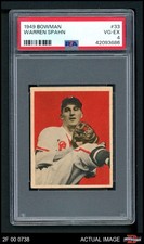 1949 Bowman #33 Warren Spahn Braves HOF PSA 4 - VG/EX