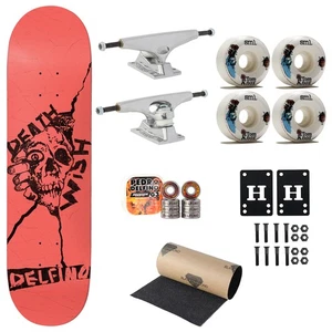 Deathwish Premium Complete Skateboard Delfino Rot 8.5" Ft. Krux/SML/Bronson