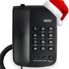 Corded Phone for Landline, Black Telephone Landline Phones, Landline Corded P...