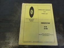 Sweepster R-HF R-HFA Sweeper Operators Manual and Parts List   51-2506-6