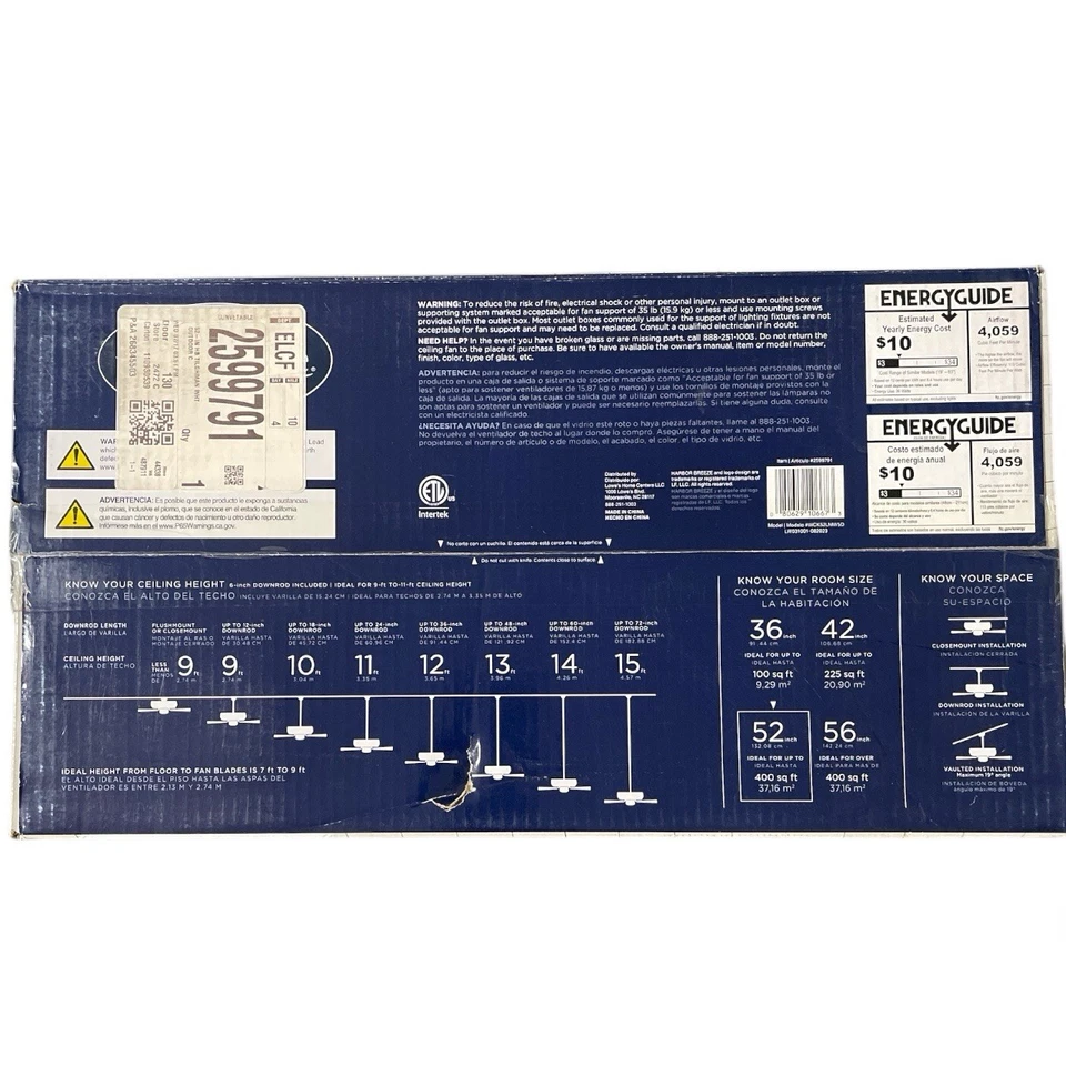 Harbor Breeze, 52" Indoor/Outdoor Ceiling Fan w White Wicker Blades | "Tilghman" - Image 4 of 4