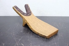 Chuck's Woodbarn Solid Oak & Bison Leather Beefcake Boot Jack Puller | Premium B