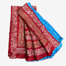 Bridal Silk Saree Women Wrap Dress Indian Vintage Printed Sewing Sari 5YD Fabric