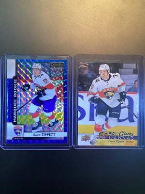 2017-18 Owen Tippett OPC Platinum #190 Royal Blue Cubes /99 + Young Guns Canvas