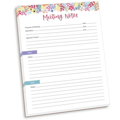 bloom daily planners Planning Pad 8x11 Double Sided Meeting Notes Floral Dots