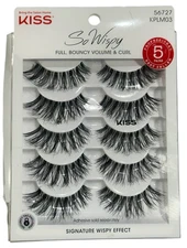 (1 Set) KISS Lashes So Wispy False Eyelashes #56727 KPLM03 - 5 Pair Eyelashes
