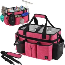Large Wearable Cleaning Caddy Bag with Detachable Divider, Cleaning Organizer &