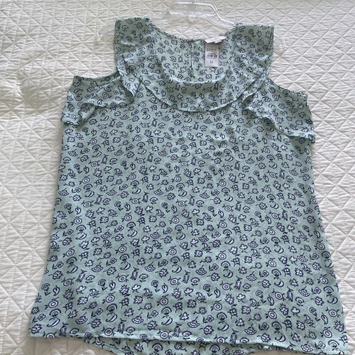 Camiseta sin mangas Loft Outlet para dama mediana floral color menta volantes ojo de cerradura nueva con etiquetas - Imagen 11 de 15