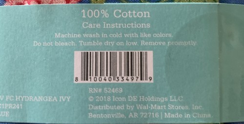 Waverly Inspirations Fabric, Blue Hydrangea Ivy, 100% Cotton, 1 Yard (36”x44”) - Picture 4 of 5