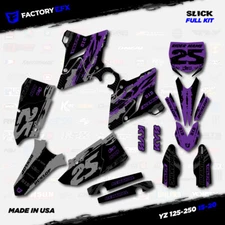 Gray & Purple Slick Graphic Kit fits Yamaha Yz125 Yz250 15-20 Plates YZ 125 250