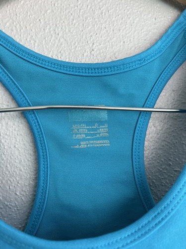 Nike Razorback Blue Cami Tank Top Shirt Workout Top Girls Size Large (12-14) - Picture 5 of 11