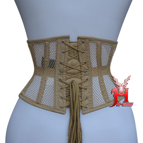 UnterbrustKorsett corsage Baumwolle Schwarz  Netz Underbust Nude Mesh Corsets - Bild 5 von 6
