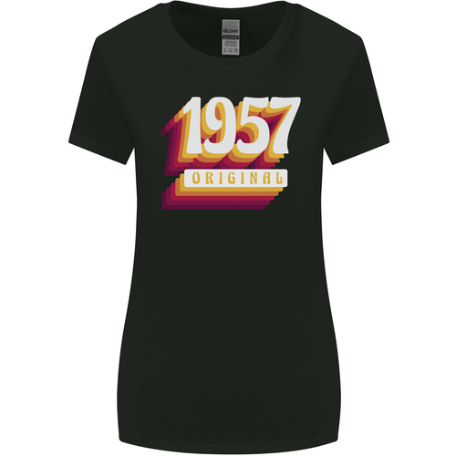 Retro 68. Geburtstag Original 1957 Damen Weiter Schnitt Maglietta - Bild 3 von 3
