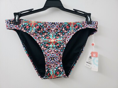Swim Systems Juniors Floral Bikini Bottom Size M 29'' Waist Soft Touch Stretch *N