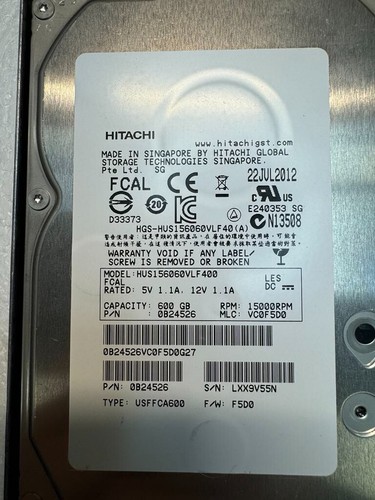 HP 3PAR 600GB 15K FC Hard Disk Drive w/Caddy 975-200012 641220-001 649889-001 - Picture 10 of 19
