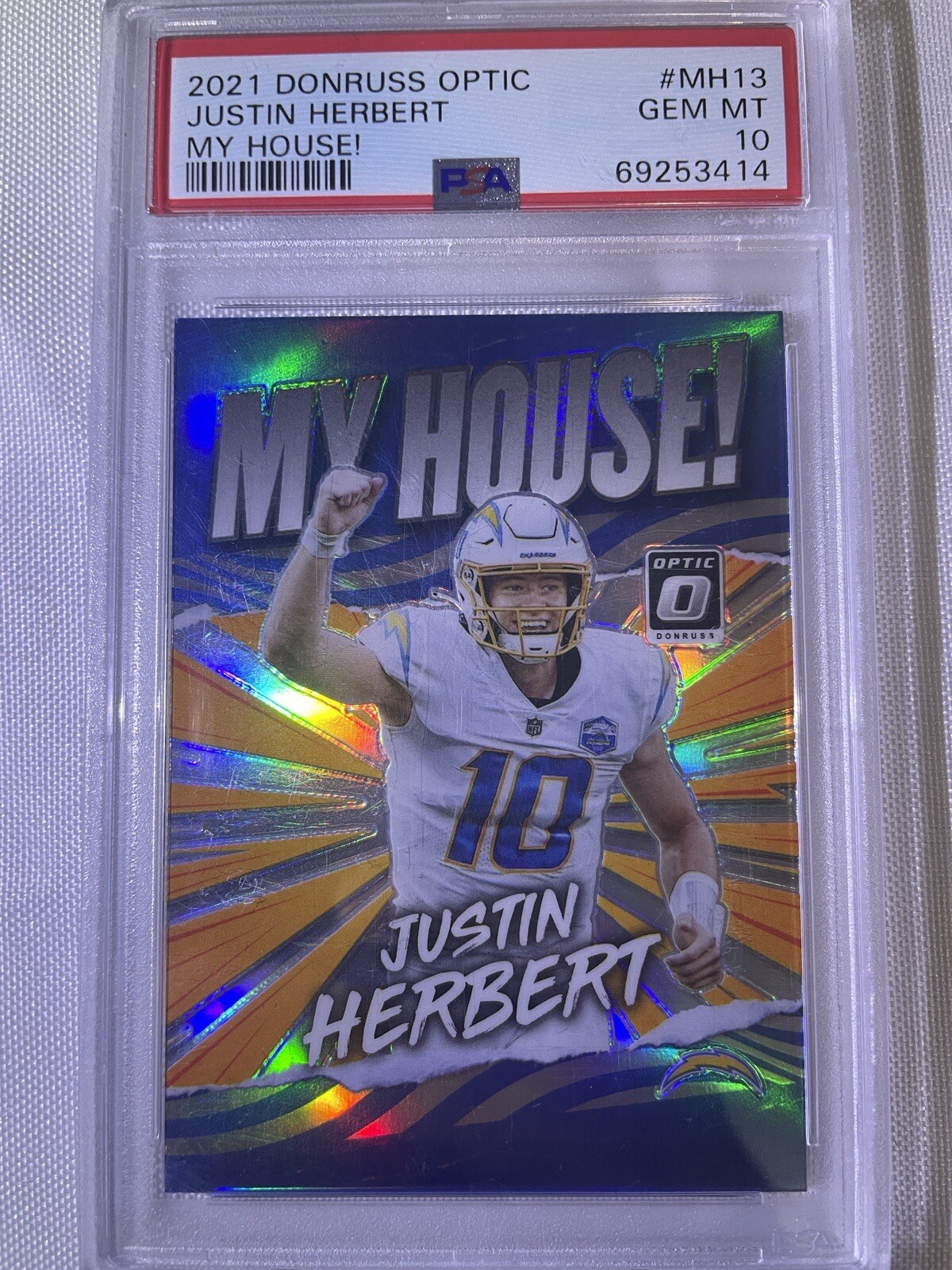 🔥 2021 Donruss Optic Justin Herbert  My House! MH-13  PSA 10 Gem Mint!