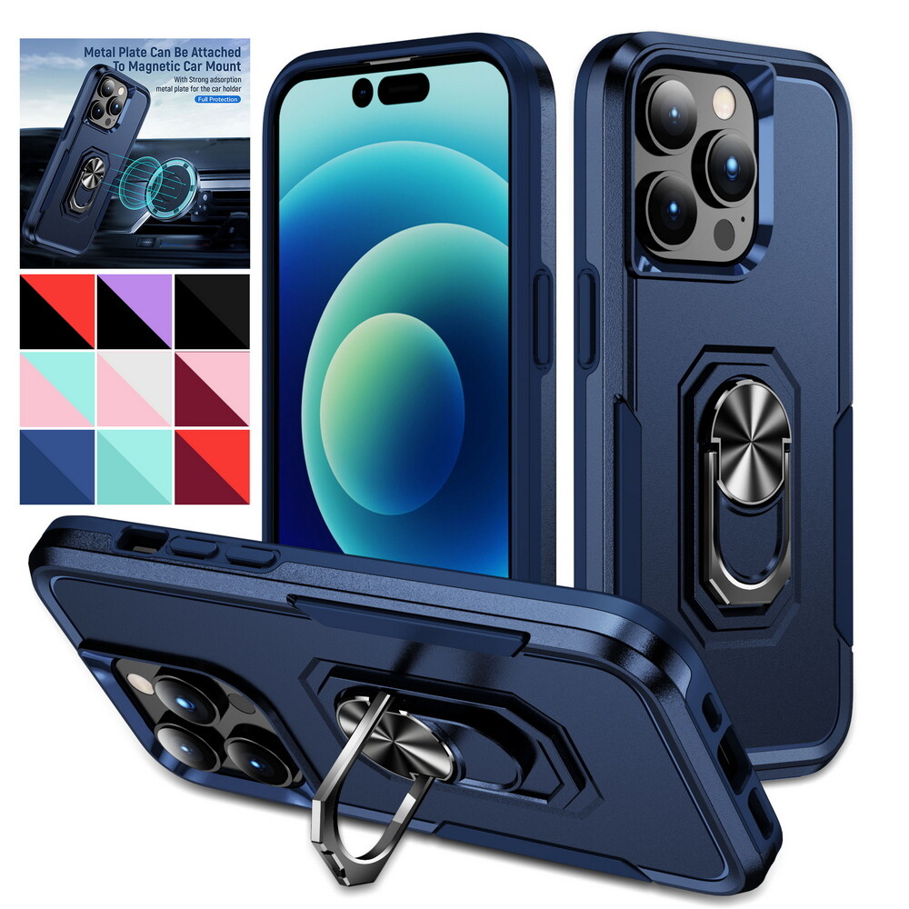 Shockproof Hybrid Case Cover w/ Ring Kickstand For iPhone 11 12 13 14 15 16 XS 8